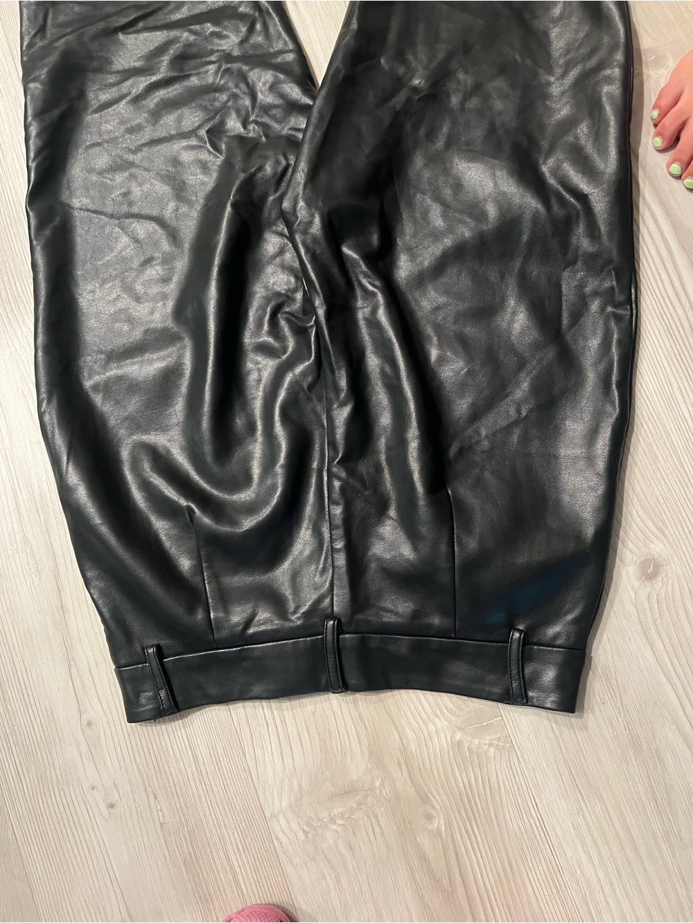 White Fox Boutique Black Faux Leather Pants - Picture 4 of 5
